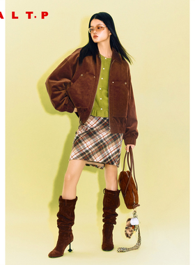 SALT.P可颜灯芯绒短外套女翻领棉服夹真丝纺2025冬新款AC35510250