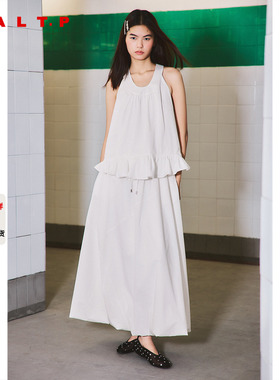 SALT.P可颜白色u领蓬蓬无袖上衣女度假风2026春季新款AC36170010