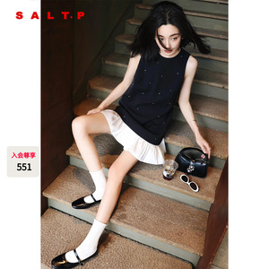 SALT.P可颜 千金风满天星无袖连衣裙短款花边背心裙AC35205130