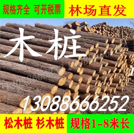 松木桩.杉木桩河道打桩木.绿化支撑杆.防汛护坡全国供销欢迎合作