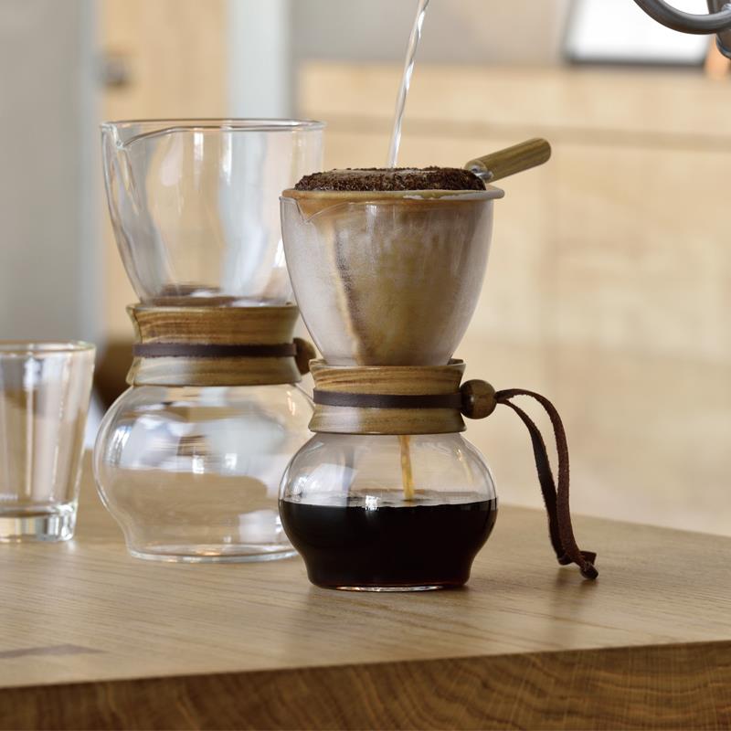 HARIO咖啡壶法兰绒滴漏式手冲玻璃冲泡过滤分享壶手磨咖啡器具