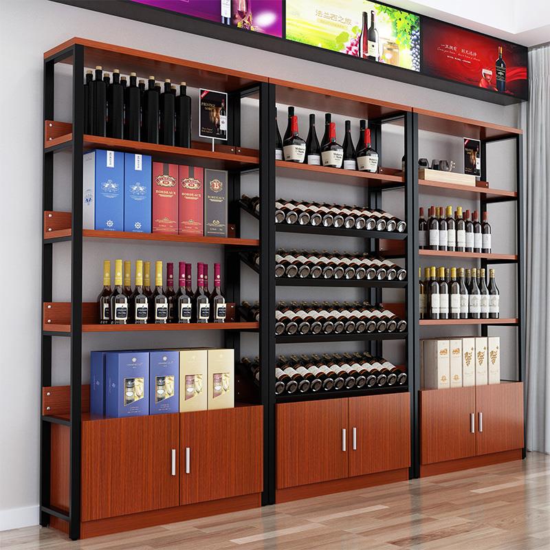 酒架红酒柜超市白酒架酒庄展示柜置物架货架葡萄酒酒架陈列架商用