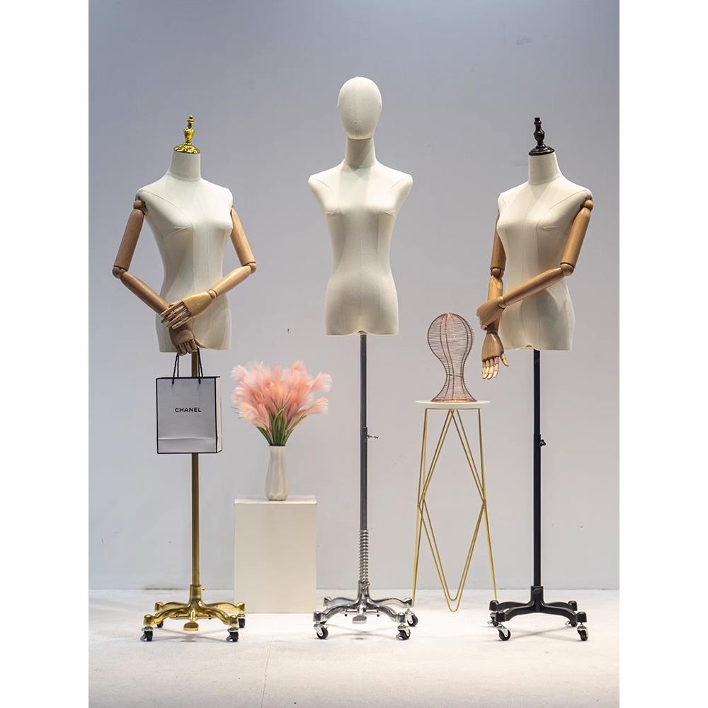 万向轮服装店模特道具女装韩版模特架子半全身橱窗人台婚纱展示架
