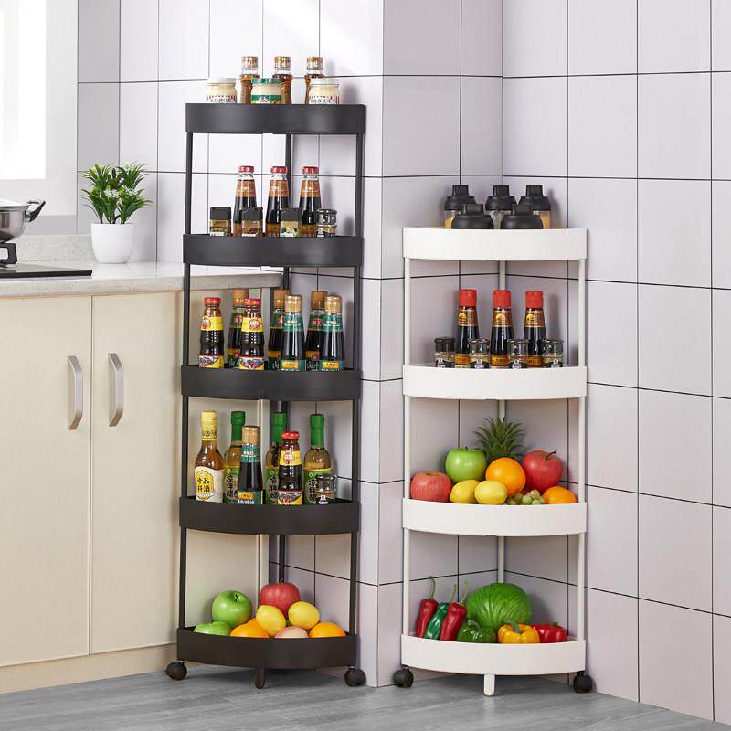 落地小推车厨房置物角落架客厅多层收纳层架三角形架扇形调料水果