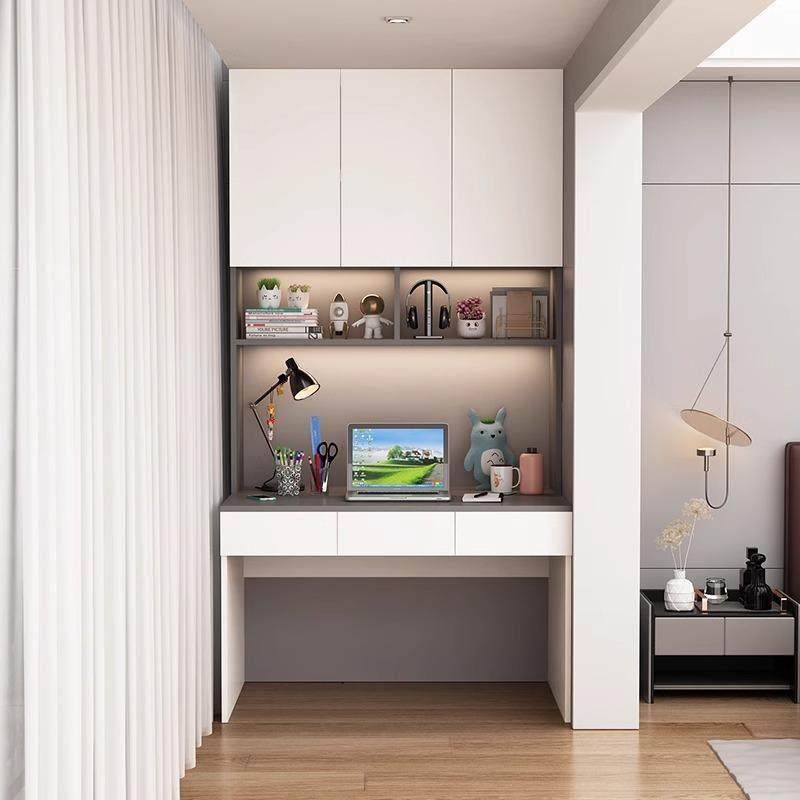 实木阳台书桌书柜书架一体组合学习桌现代简约单人学生家用电脑桌,住宅家具,电脑桌,淘宝优惠券,粉丝福利购,淘宝优惠卷