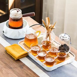 小型蒸茶炉花茶壶围炉煮茶器 电陶炉玻璃煮茶壶家用茶具烧水壶套装