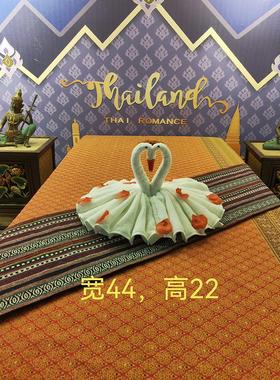 泰国手工白天鹅大象纯经典创意装饰家居无障碍豪华床，办公室书柜