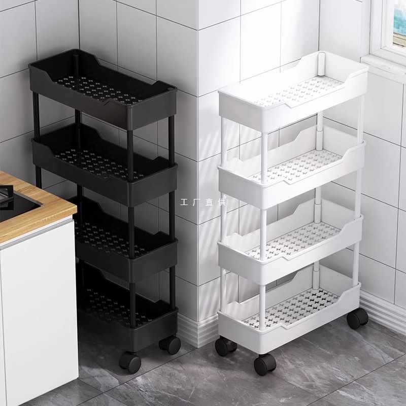 夹缝置物架落地多层厨房缝隙家用卫生间小推车冰箱侧窄款收纳架子