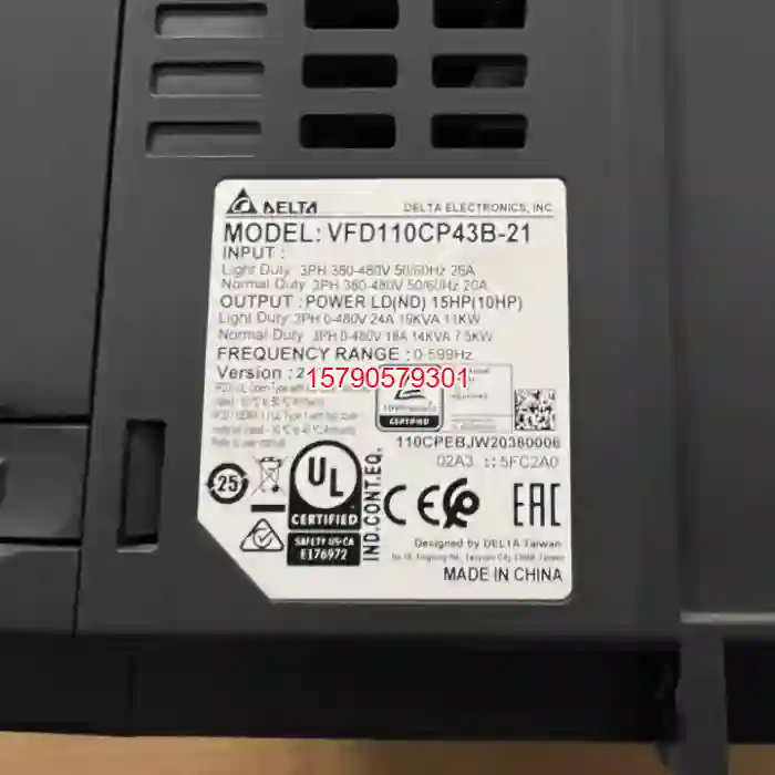 议价台达VFD110CP43B-21 11KW 38V