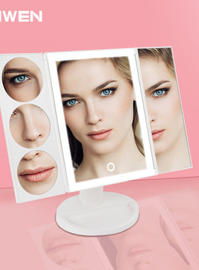 厂家凯文37灯72灯底座三折台镜2倍3倍5倍10倍放大镜led灯带化妆镜