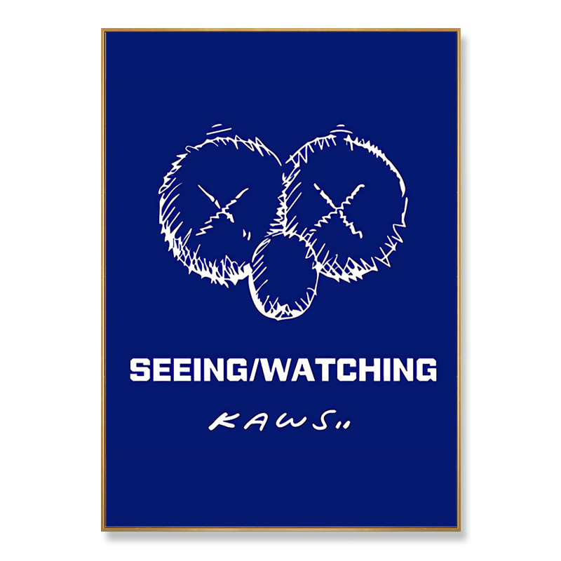 克莱因蓝装饰画客厅网红店kaws墙区布置背景摆件奶茶店拍照壁面