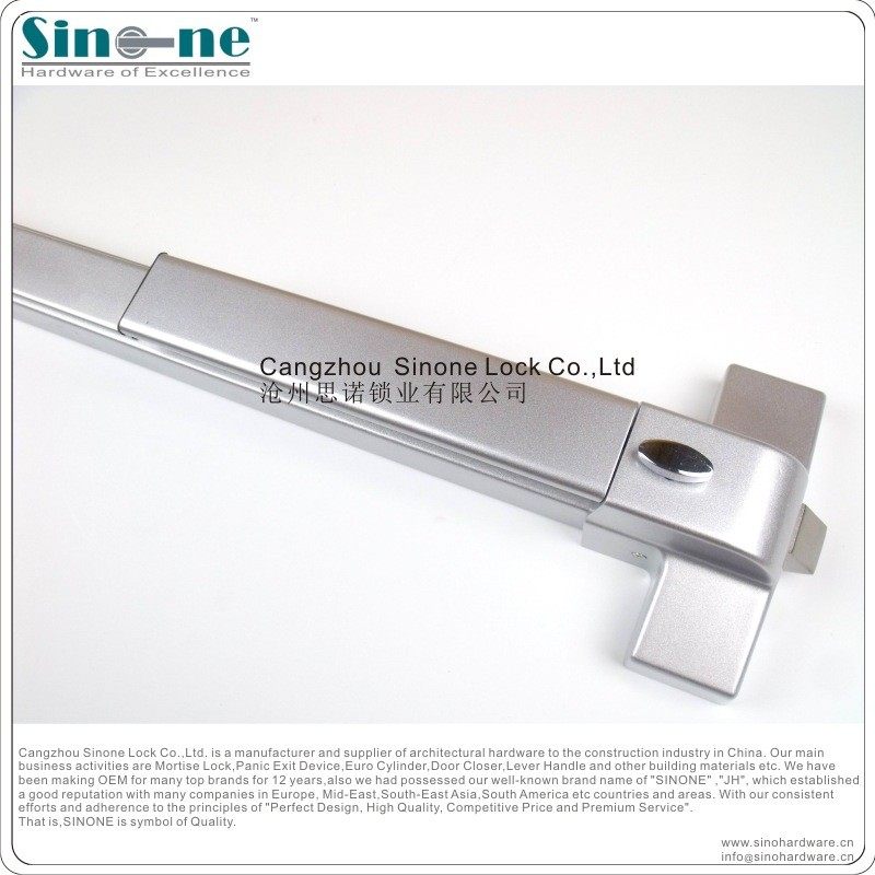 烤漆不锈钢单双扇门逃生推锁锁平推杆锁消防通道门报警天地杆杠