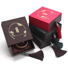 周大福古法金双开传承首饰盒玉器黄金手镯盒文玩手链手串包装盒子