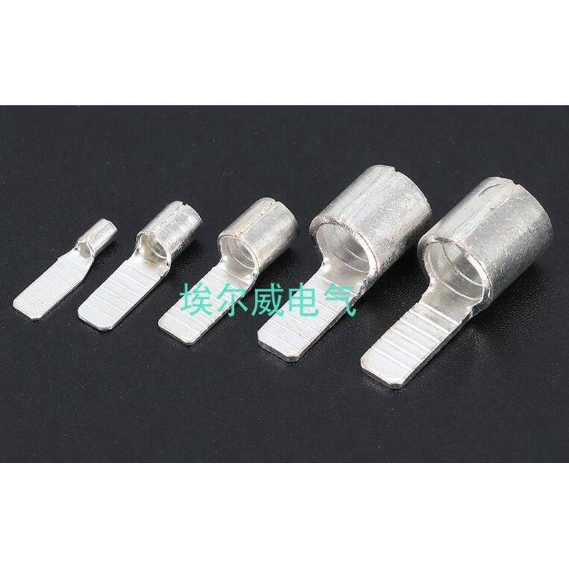 热销C45-1.5/2.5/4/6/10-50平口接线端子DZ47铜线耳插针紫铜焊接