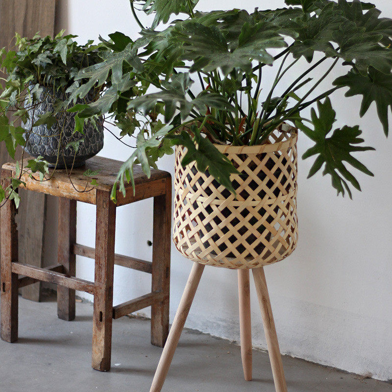 北欧ins风藤编客厅花盆架阳台植物竹编花篮装饰绿萝摆放落地花架,鲜花速递/花卉仿真/绿植园艺,花盆,淘宝优惠券,粉丝福利购,淘宝优惠卷