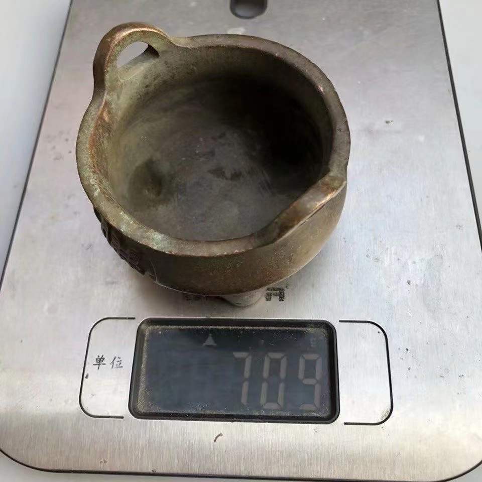 古董古玩仿古铜加厚铜器香炉三足炉中号乡下居家香薰炉收老物件