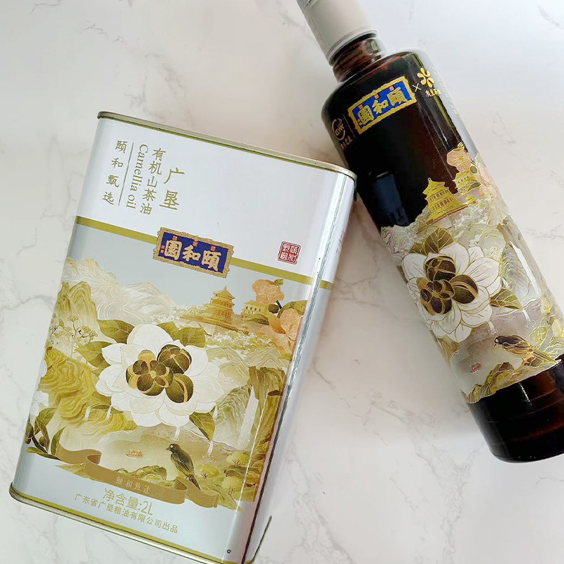 新货广垦颐和园系列山茶油500ml低温冷榨食用籽油两种规格礼盒装
