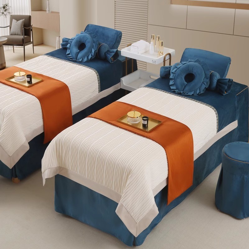 秋冬款美容床罩四件套高档高级感美容院专用床罩按摩推拿洗头床罩