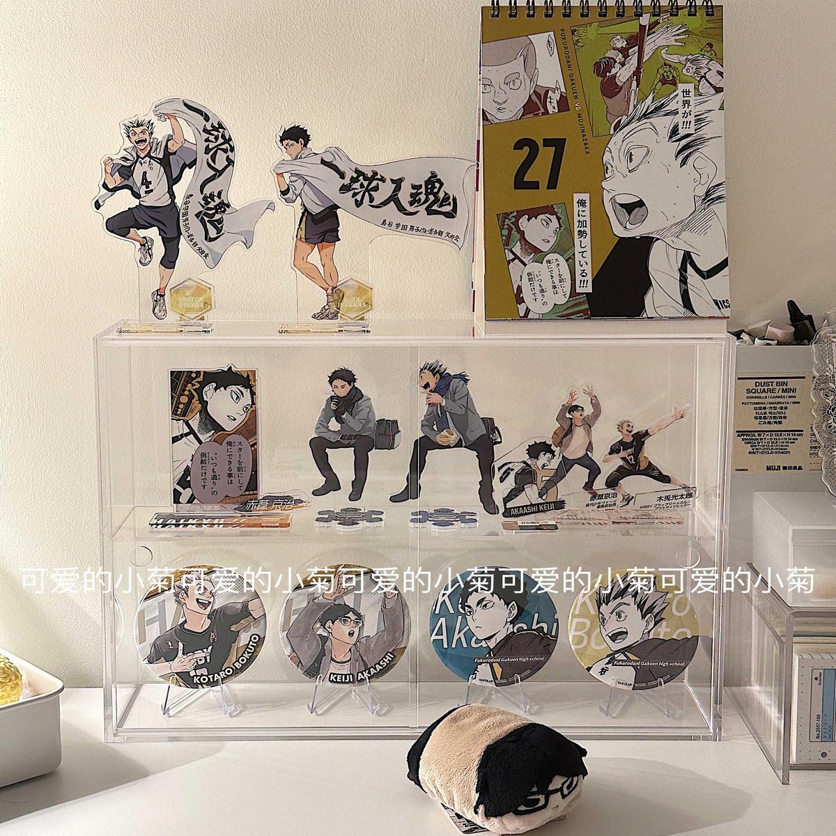 亚克力透明吧唧展示架珍藏品收纳柜立牌谷子徽章展示柜手办收纳