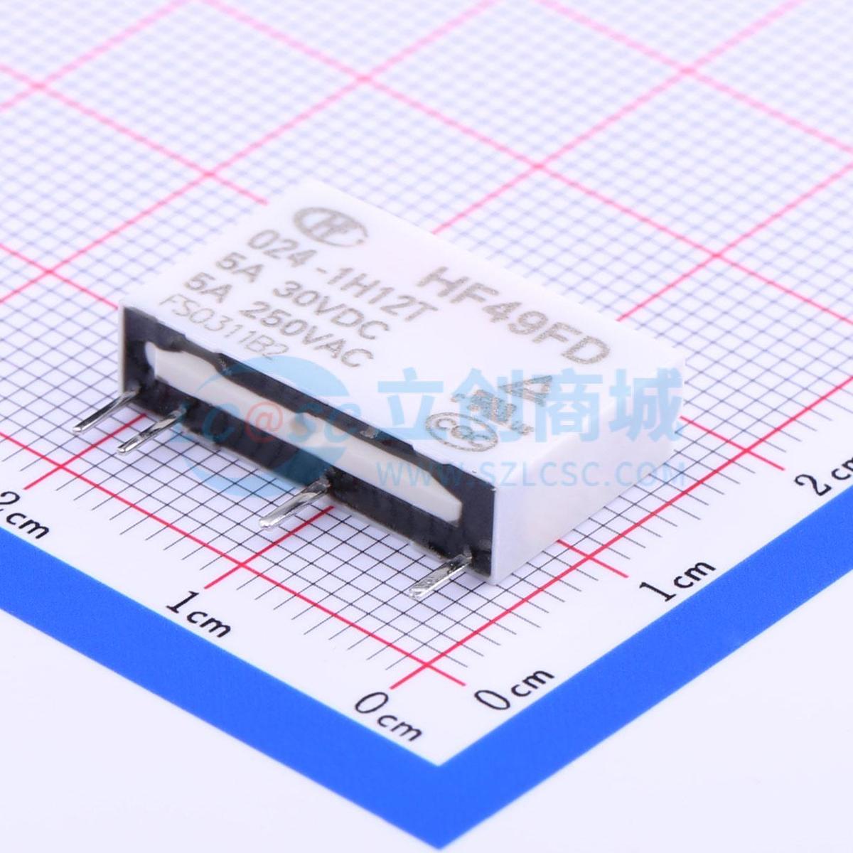 功率继电器 HF49FD-024-1H12T SIP,5x20mm 4 24V 电子元器件配单