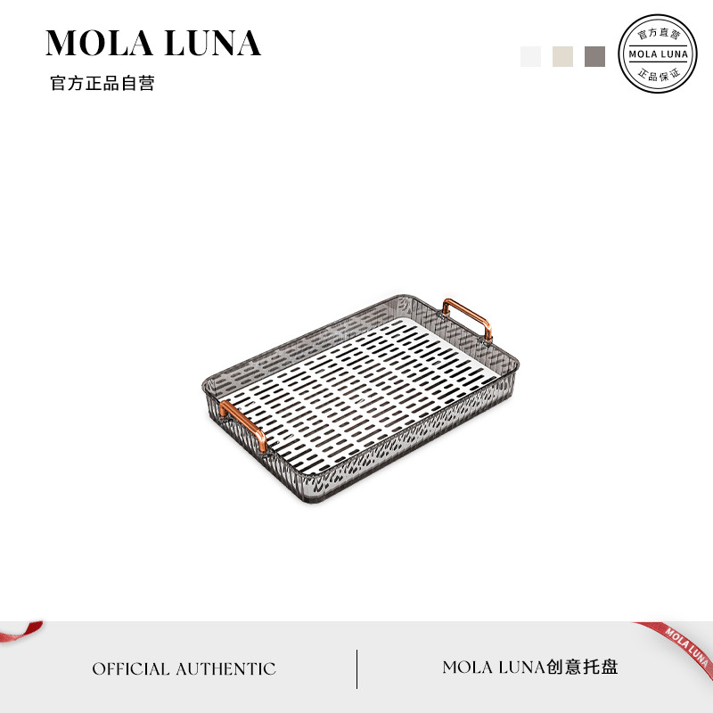 MOLA.Suit.客厅轻奢茶盘手提双层塑料托盘长方形沥水杯架 | 吾身