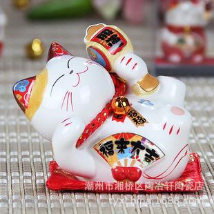 福缘储钱罐4寸迷尔招财猫猫 陶瓷工艺品 开业摆件礼品35311