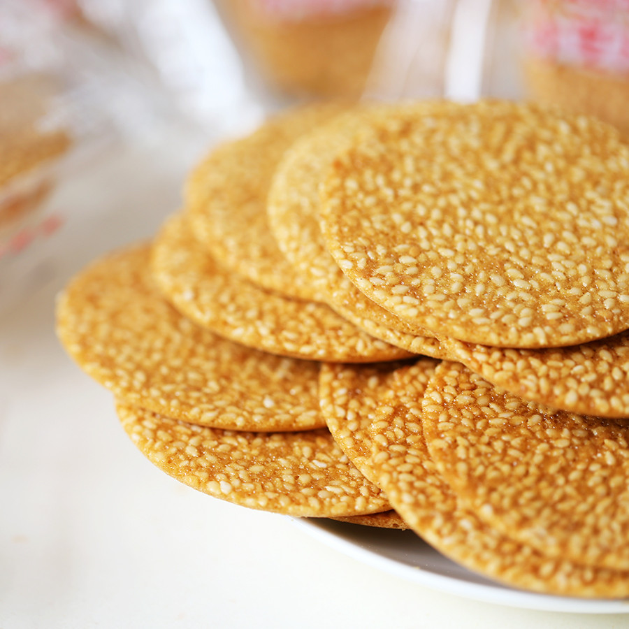 好铭园蛋清薄片散称500g小芝小味芝麻饼手工传统老式鸡蛋饼干零食