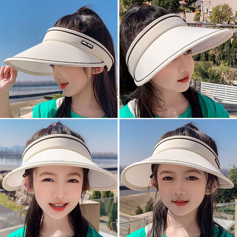 儿童防晒遮阳帽可折叠防紫外线帽子宝宝大帽檐空顶太阳帽户外运动