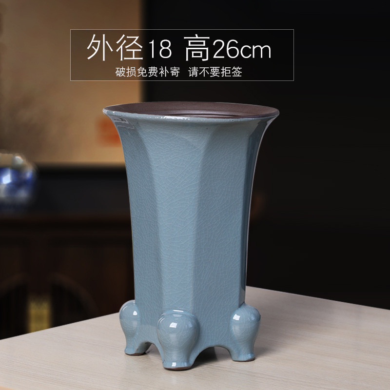 古典紫砂大口径陶瓷榕树哥窑高端复古创意兰花盆蝴蝶兰个性造景盆