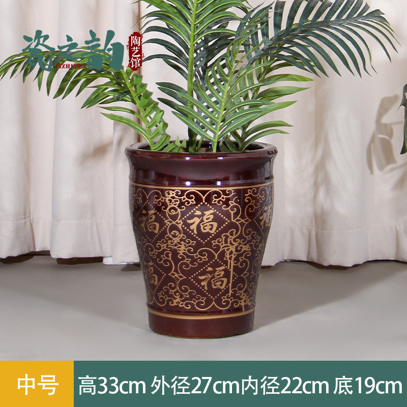 陶瓷花盆大号特大号新中式大口径包邮高款绿植陶瓷盆厂家直销