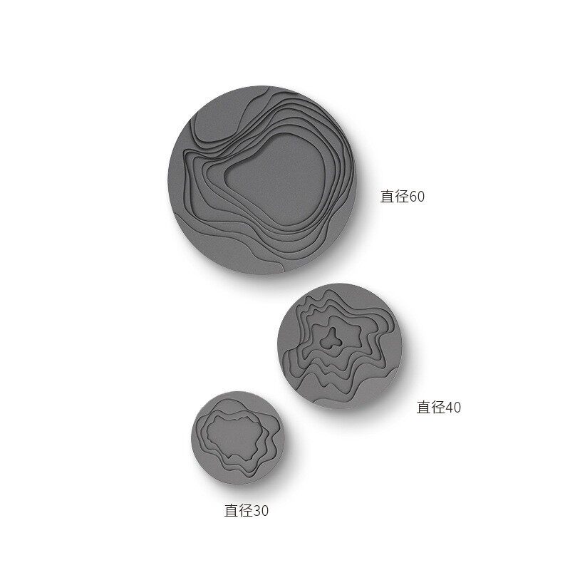 3d立体浮雕圆形挂画侘璧风客厅背景创意简约装饰画玄关高档墙寂画