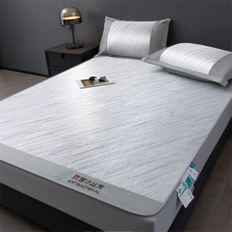 zz8n提花新款纯色批发学生冰丝席三件套夏天空调席子刺绣