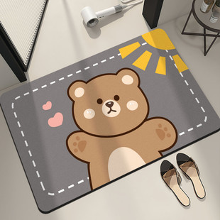 硅藻泥浴室强吸水地垫速干防滑可爱卫生间厕所卫浴门口脚垫小尺寸