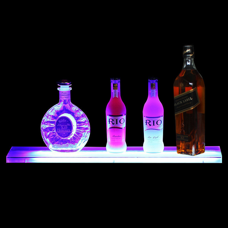 热卖现代简约壁挂单层发光红酒展示架洋酒架亚克力置物架