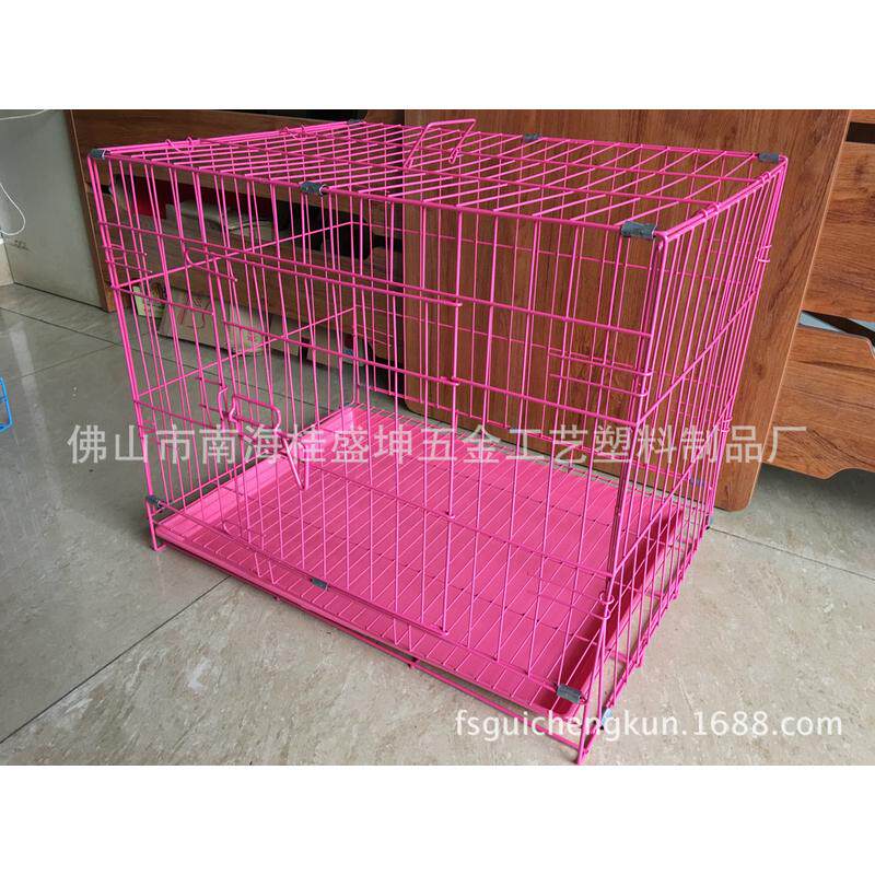 桂盛坤c309批发折叠狗笼塑料略细铁丝厂家中号中小型犬