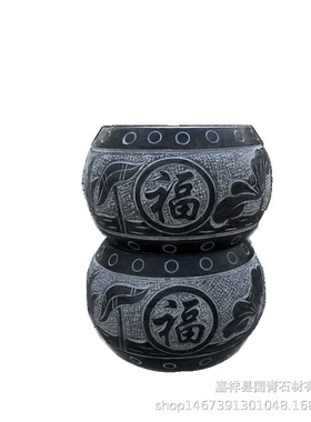 青石柱础石底座石头柱墩垫基石空心包石柱基石雕花圆墩柱顶柱石