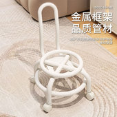 爆款 万向轮儿童带滑轮矮凳家用换鞋 凳小凳子靠背椅子客厅圆凳软包