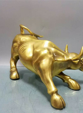 批发斋车内摆件牛气冲天金属工艺品家居黄铜牛现代家庭摆件古韵