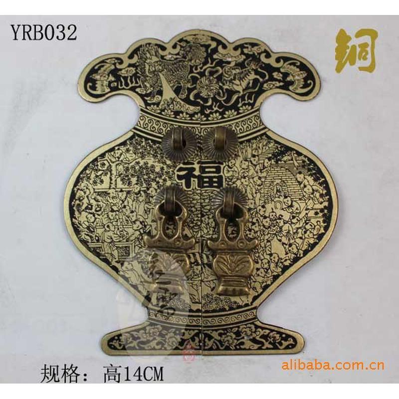 远儒铜雕仿花瓶配件黄铜门锁黄铜拉手古铜福字款yrb032高14cm