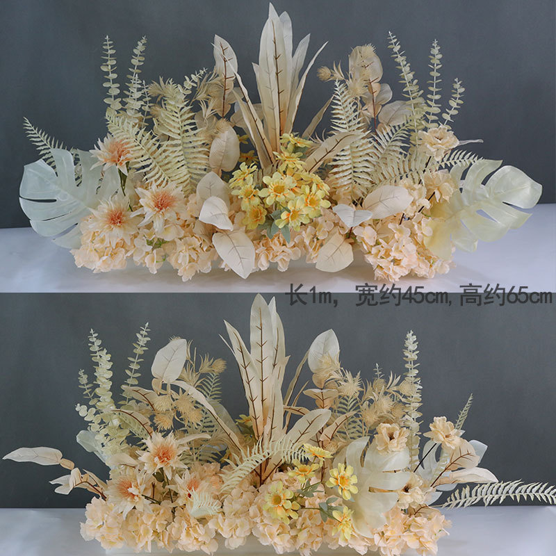 婚庆仿真花红色路引花花艺婚礼地排花婚礼堂挂花蓝色排挂花路引花