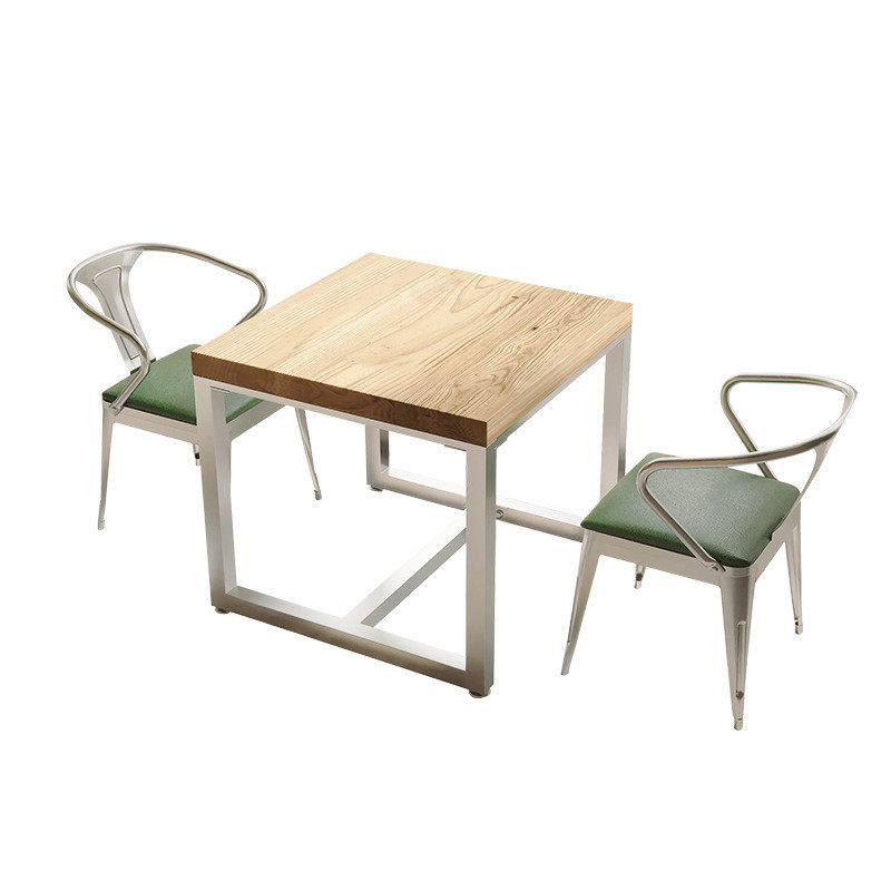 饭桌实木餐桌双人成套美式咖啡厅酒吧餐桌椅组合商用长方形工业风