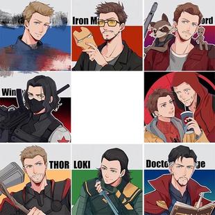 漫威复联毛绒抱枕徽章吧唧色纸同人周边复仇者联盟钢铁侠洛基雷神