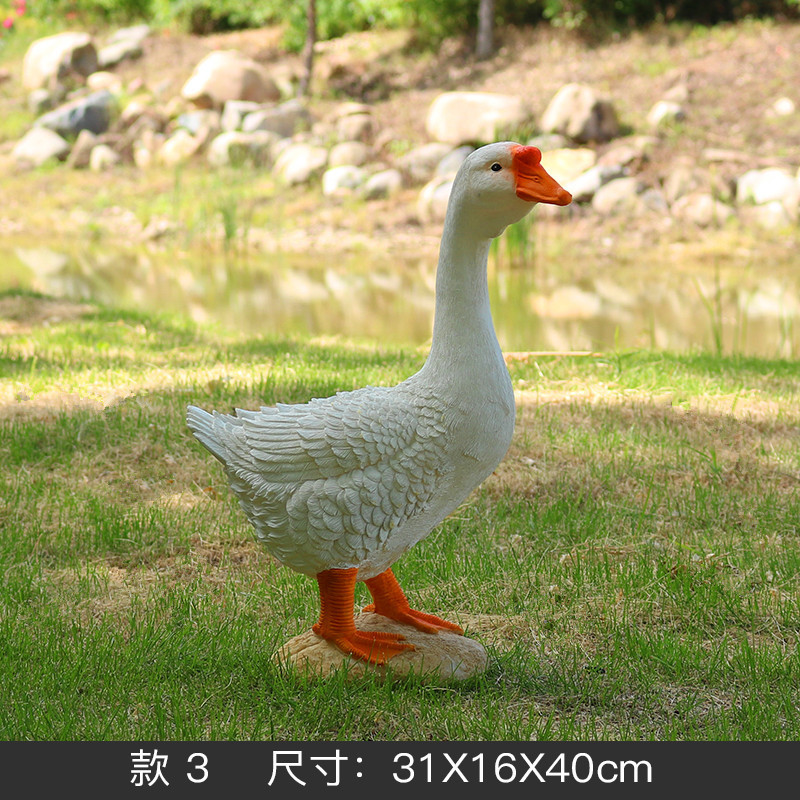 仿真田园园林景观白鹅摆件花园别墅庭院装饰户外大雕塑玻璃钢动物