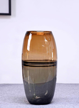 简约彩色花瓶摆件 家居装饰品富贵竹插花玻璃瓶 创意款客厅插花器