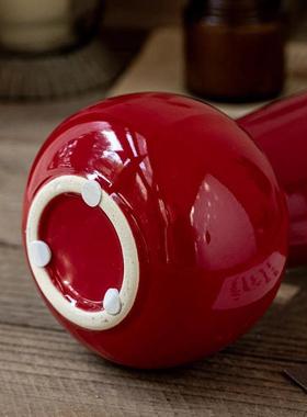 高品质满满新年红色陶瓷花瓶艺术客厅花插新房乔迁装饰批发