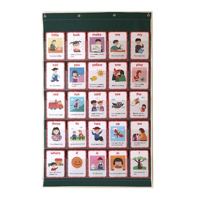 eao4洪恩字卡小象汉识字卡卡插卡挂袋大号闪卡透明挂袋字字牛津布