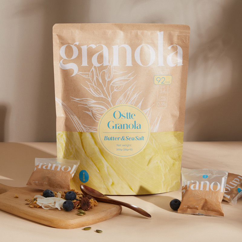新货Ostte黄油海盐燕麦片即食烘焙燕麦片坚果水果酸奶碗早餐零食