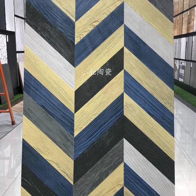 鱼骨木纹砖600x1200仿实木人字拼工程客厅餐厅酒店瓷砖防滑地板砖