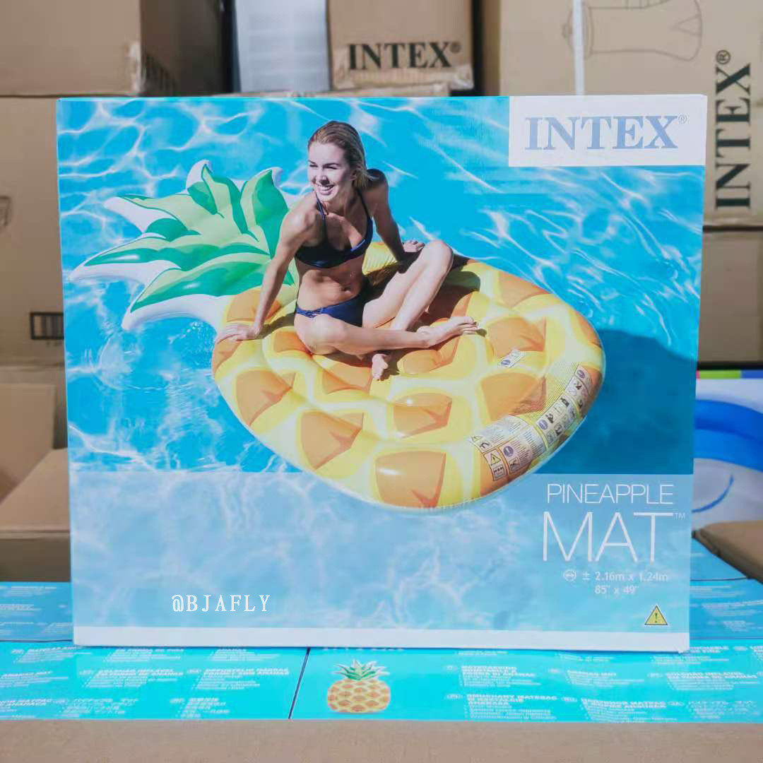 intex58761上浮充气水菠萝排浮床水床海滩沙滩充气垫