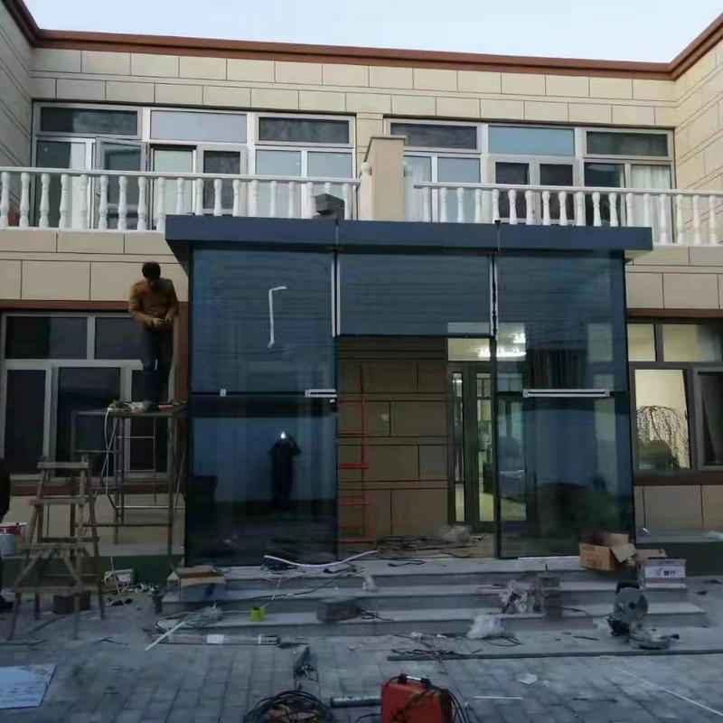 小区阁门避风售楼部大堂ktv不锈钢平推门玻璃地弹簧平开大门定制
